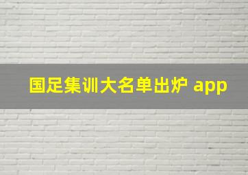 国足集训大名单出炉 app